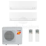 Mitsubishi MXZ-2D20NLHZ 2-MSZ-GX12NL H2i Ductless Mini Split Heat