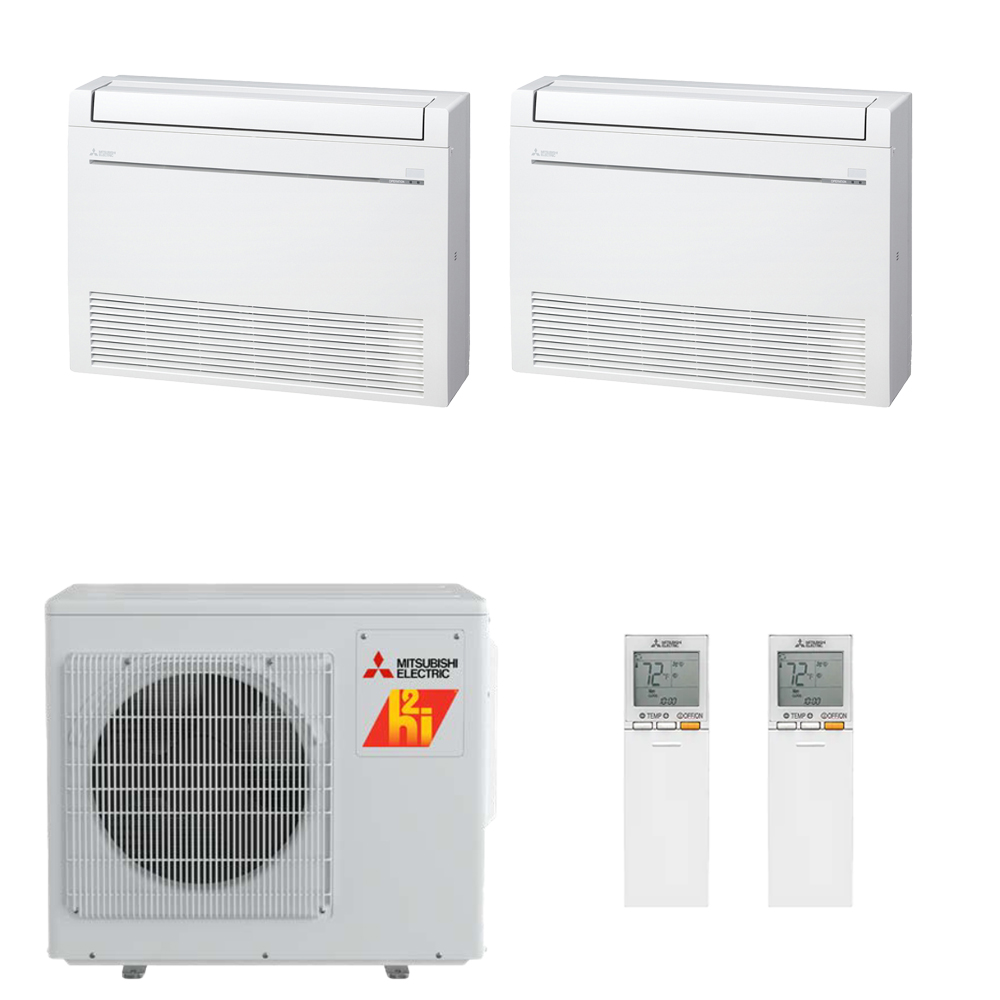 Mitsubishi MXZ-2D20NLHZ 2-MFZ-KX09NL H2i Floor Mounted Mini Split