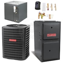 Goodman - 4.0 Ton Cooling - 100k BTU/Hr Heating - Air Conditioner + Variable Speed Furnace Kit - 14.0 SEER - 97% AFUE - For Upflow Installation