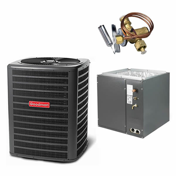 Goodman GSX160301,CAPFA3626C6,TXV - 2.5 Ton Air Conditioner + Coil System  -14.0 SEER - 21-Inch Coil Width - For Upflow/Downflow Installation