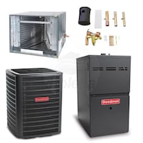 Goodman - 4.0 Ton Cooling - 100k BTU/Hr Heating - Air Conditioner + Variable Speed Furnace Kit - 17.0 SEER - 80% AFUE - For Horizontal Installation