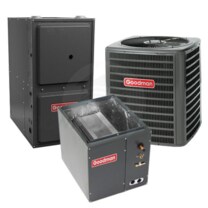 Goodman - 3.5 Ton Cooling - 80k BTU/Hr Heating - Air Conditioner + Variable Speed Furnace Kit - 14.0 SEER - 96% AFUE - For Downflow Installation