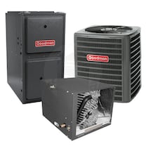 Goodman - 3.5 Ton Cooling - 120k BTU/Hr Heating - Air Conditioner + Variable Speed Furnace Kit - 15.0 SEER - 96% AFUE - For Horizontal Installation