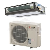 Mitsubishi - 12k BTU Cooling + Heating - P-Series Concealed Duct Air Conditioning System - 21.1 SEER