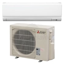 Mitsubishi - 12k BTU Cooling + Heating - P-Series Wall Mounted Air Conditioning System - 20.8 SEER