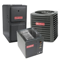 Goodman - 2.0 Ton Cooling - 60k BTU/Hr Heating - Heat Pump + Furnace Kit - 14.0 SEER - 96% AFUE - For Upflow Installation