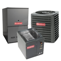 Goodman - 5.0 Ton Cooling - 80k BTU/Hr Heating - Heat Pump + Furnace Kit - 14.0 SEER - 80% AFUE - For Downflow Installation