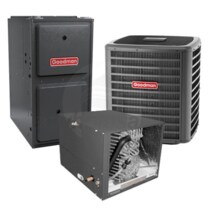 Goodman - 3.0 Ton Cooling - 100k BTU/Hr Heating - Air Conditioner + Variable Speed Furnace Kit - 17.0 SEER - 96% AFUE - For Horizontal Installation