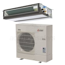 Mitsubishi - 42k BTU Cooling + Heating - P-Series H2i Concealed Duct Air Conditioning System - 14.3 SEER