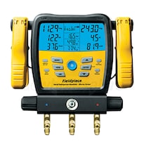Fieldpiece Digital Refrigeration Manifold with Vacuum Gauge and Clamps