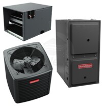 Goodman - 1.5 Ton Cooling - 60k BTU/Hr Heating - Air Conditioner + Multi Speed Furnace Kit - 13.8 SEER2 - 96% AFUE - Horizontal