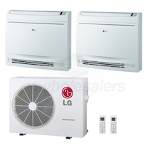 LG Low Wall Console 2-Zone System - 24,000 BTU Outdoor - 9k + 12k Indoor - 21.7 SEER