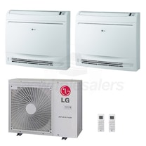LG Low Wall Console 2-Zone LGRED° Heat System - 24,000 BTU Outdoor - 12k + 12k Indoor - 21.0 SEER2
