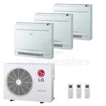LG Low Wall Console 3-Zone System - 24,000 BTU Outdoor - 9k + 9k + 9k Indoor - 22.5 SEER2