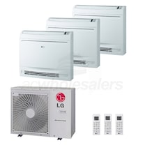 LG Low Wall Console 3-Zone LGRED° Heat System - 30,000 BTU Outdoor - 12k + 12k + 15k Indoor - 20 SEER