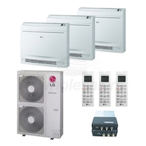 LG Low Wall Console 3-Zone LGRED° Heat System - 36,000 BTU Outdoor - 12k + 12k + 15k Indoor - 22.0 SEER2