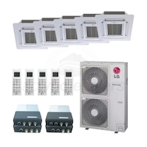 LG Ceiling Cassette 5-Zone LGRED° Heat System System - 60,000 BTU Outdoor - 9k + 9k + 9k + 12k + 18k Indoor - 20.5 SEER