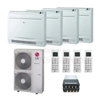 LG Low Wall Console 4-Zone LGRED° Heat System System - 48,000 BTU Outdoor - 15k + 15k + 15k + 15k Indoor - 20.5 SEER2