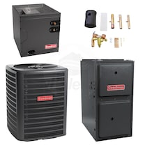 Goodman - 3.0 Ton Cooling - 120k BTU/Hr Heating - Air Conditioner + Multi Speed Furnace Kit - 14.5 SEER - 96% AFUE - Upflow