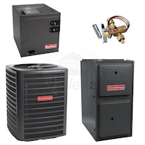 Goodman - 3.0 Ton Cooling - 60k BTU/Hr Heating - Air Conditioner + Multi Speed Furnace Kit - 15.0 SEER - 96% AFUE - Upflow