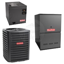 Goodman - 2.5 Ton Cooling - 80k BTU/Hr Heating - Air Conditioner + Multi Speed Furnace Kit - 13.5 SEER - 80% AFUE - Downflow