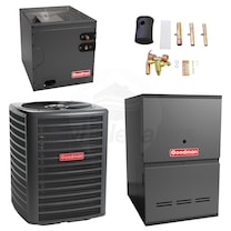 Goodman - 1.5 Ton Cooling - 40k BTU/Hr Heating - Air Conditioner + Multi Speed Furnace System - 15.0 SEER - 80% AFUE - Downflow