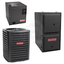 Goodman - 3.0 Ton Cooling - 80k BTU/Hr Heating - Air Conditioner + Multi Speed Furnace Kit - 14.0 SEER - 96% AFUE - Downflow