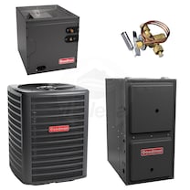 Goodman - 1.5 Ton Cooling - 40k BTU/Hr Heating - Air Conditioner + Multi Speed Furnace System - 16.0 SEER - 96% AFUE - Downflow