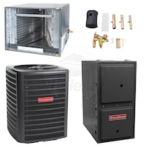 Goodman - 3.0 Ton Cooling - 40k BTU/Hr Heating - Air Conditioner + Multi Speed Furnace Kit - 14.0 SEER - 96% AFUE - Horizontal