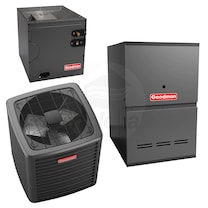Goodman - 5.0 Ton Cooling - 100k BTU/Hr Heating - Air Conditioner + Variable Speed Furnace Kit - 15.2 SEER2 - 80% AFUE - Downflow