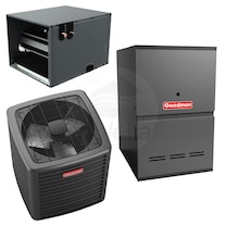 Goodman - 3.0 Ton Cooling - 100k BTU/Hr Heating - Air Conditioner + Variable Speed Furnace System - 16.5 SEER2 - 80% AFUE - Horizontal