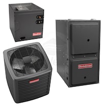 Goodman - 4.0 Ton Cooling - 80k BTU/Hr Heating - Air Conditioner + Variable Speed Furnace Kit - 17.2 SEER2 - 96% AFUE - Downflow