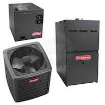 Goodman - 5.0 Ton Cooling - 80k BTU/Hr Heating - Air Conditioner + Variable Speed Furnace Kit - 15.2 SEER2 - 80% AFUE - Upflow