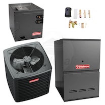 Goodman - 5.0 Ton Cooling - 80k BTU/Hr Heating - Air Conditioner + Multi Speed Furnace System - 15.2 SEER2 - 80% AFUE - Downflow