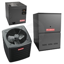 Goodman - 2.0 Ton Cooling - 40k BTU/Hr Heating - Air Conditioner + Multi Speed Furnace System - 14.5 SEER2 - 80% AFUE - Downflow