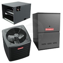 Goodman - 2.5 Ton Cooling - 80k BTU/Hr Heating - Air Conditioner + Multi Speed Furnace System - 14.3 SEER2 - 96% AFUE - Horizontal