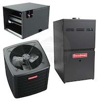 Goodman - 2.5 Ton Cooling - 100k BTU/Hr Heating - Air Conditioner + Multi Speed Furnace System - 15 SEER2 - 80% AFUE - Horizontal