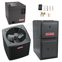 Goodman - 2.0 Ton Cooling - 80k BTU/Hr Heating - Air Conditioner + Variable Speed Furnace Kit - 14.5 SEER2 - 97% AFUE - Downflow