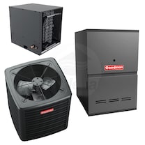 Goodman - 5.0 Ton Cooling - 80k BTU/Hr Heating - Air Conditioner + Multi Speed Furnace System - 14.5 SEER2 - 80% AFUE - Horizontal
