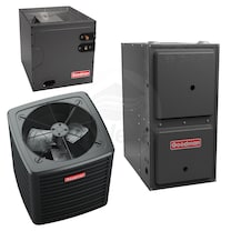 Goodman - 2.5 Ton Cooling - 60k BTU/Hr Heating - Air Conditioner + Multi Speed Furnace System - 13.5 SEER2 - 96% AFUE - Downflow