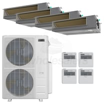 Durastar Sirius Heat™ Concealed Duct 4-Zone System - 55,000 BTU Outdoor - 18k + 18k + 18k + 18k Indoor - 18.8 SEER2