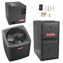 Goodman - 2.5 Ton Cooling - 60k BTU/Hr Heating - Air Conditioner + Heat Pump + Furnace System - 14.5 SEER2 - 96% AFUE - Upflow