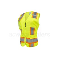 Armateck - Womens Surveyor Mesh Vest with Zipper - Two-Tone Hi-Vis Green - SM