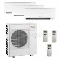 Mitsubishi MXZ-5C42NA2 MSZ-GL24NA-U1 MSZ-GL12NA-U1 Wall Mounted 3-Zone  System - 42,000 BTU Outdoor - 12k + 15k + 24k Indoor - 19.7 SEER