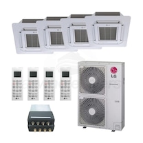 LG Ceiling Cassette 4-Zone LGRED° Heat System - 36,000 BTU Outdoor - 7k + 7k + 12k + 18k Indoor - 21 SEER