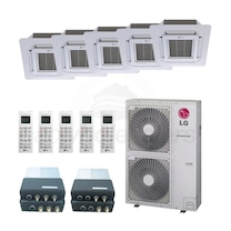LG Ceiling Cassette 5-Zone LGRED° Heat System - 42,000 BTU Outdoor - 7k + 7k + 9k + 9k + 12k Indoor - 20.5 SEER
