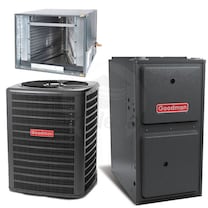 Goodman - 2.5 Ton Cooling - 80k BTU/Hr Heating - Air Conditioner + Variable Speed Furnace Kit - 14.0 SEER - 97% AFUE - For Horizontal Installation