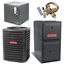 Goodman - 5.0 Ton Cooling - 100k BTU/Hr Heating - Air Conditioner + Variable Speed Furnace Kit - 15.5 SEER - 97% AFUE - For Upflow Installation