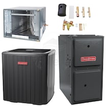 Goodman - 5.0 Ton Cooling - 120k BTU/Hr Heating - 2-Stage Air Conditioner + Variable Speed Furnace Kit - 15.5 SEER - 97% AFUE - For Horizontal Installation