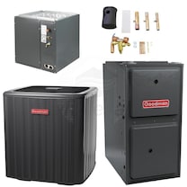 Goodman - 4.0 Ton Cooling - 120k BTU/Hr Heating - 2-Stage Air Conditioner + Variable Speed Furnace Kit - 15.5 SEER - 97% AFUE - For Upflow Installation